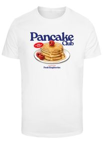 MisterTee Herren T-Shirt "MisterTee Herren Pancake Club Tee", weiß, casual, Gr. XXL, bedruckt, 100% Baumwolle, Shirts