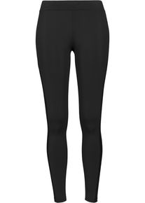 Urban Classics Damen Leggings "Urban Classics Damen Ladies Tech Mesh Stripe Leggings", schwarz, Gr. M, gestreift, 80% Polyamid, 20% Elasthan, Hosen
