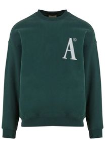 Herren Rundhalspullover "Another Cotton Lab Tennis Society Oversized Sweatshirt", grün, casual, Gr. XXL, ANOTHER COTTON LAB, mehrfarbig, 52%