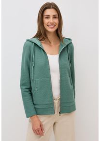 Cecil Damen Sweatjacke, grün, casual, Gr. S, unifarben, Web, Sweatware, 73% Baumwolle, 19% Polyester, 7% Viskose, 1% Elasthan, Sweatjacken, mit