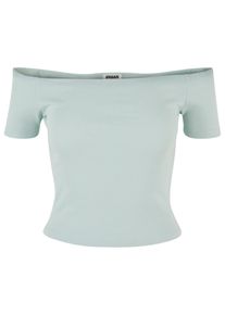 Urban Classics Herren T-Shirt "Urban Classics Damen Ladies Organic Off Shoulder Rib Tee", grün, casual, Gr. XS, unifarben, 95% Baumwolle, 5%