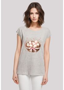 F4NT4STIC Damen T-Shirt "Osterei Nest Korb Dekor", grau, casual, Gr. XXXL, Obermaterial: 100% Baumwolle, Shirts, Premium Qualität