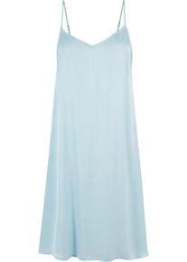 Urban Classics Damen Shirtkleid "Urban Classics Damen Ladies Viscose Satin Slip Dress", blau, klassisch, Gr. XL, unifarben, 100% Viskose, Kleider