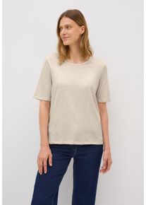 Cecil Damen T-Shirt, beige, casual, Gr. M, unifarben, Web, 100% Baumwolle, Shirts, aus reiner Baumwolle