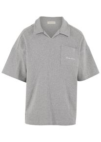 Herren Poloshirt "Another Cotton Lab Another Waffle Oversized Polo Shirt", grau, klassisch, Gr. M, ANOTHER COTTON LAB, 100% Baumwolle, Shirts