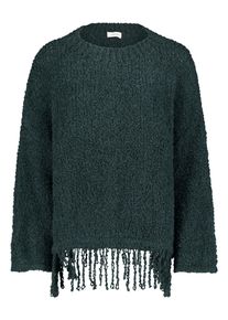 Cartoon Damen Strickpullover "Cartoon Strickpullover mit Fransen", grün, modisch, Gr. 42, Obermaterial: 62% Polyacryl, 18% Polyester, 8% Viskose, 8%