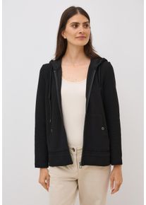 Cecil Damen Sweatjacke, schwarz, casual, Gr. M, unifarben, Web, Sweatware, 73% Baumwolle, 19% Polyester, 7% Viskose, 1% Elasthan, Sweatjacken, mit