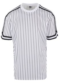 Urban Classics Herren T-Shirt "Urban Classics Herren Oversized Striped Mesh Tee", weiß, casual, Gr. XL, gestreift, 100% Polyester, Shirts
