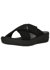 Clarks Damen Sandale "Arla Wave", Gr. 42, schwarz, Kunstfaser, Schuhe, im superbequemen Slip-On-Design