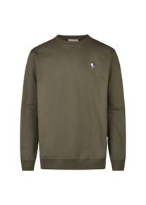 Cleptomanicx Herren Sweatshirt "Embro Gull", grün, casual, Gr. M, bestickt, 100% Baumwolle, Sweatshirts, mit kleiner Möwen-Stickerei