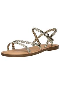 Toms Shoes TOMS Damen Riemchensandale "TOMS Sandalen Lederimitat", Gr. 42,5, gold, Lederimitat, casual, Schuhe