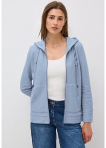 Cecil Damen Sweatjacke, blau, casual, Gr. XS, unifarben, Web, Sweatware, 73% Baumwolle, 19% Polyester, 7% Viskose, 1% Elasthan, Sweatjacken, mit