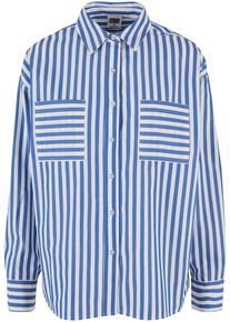 Urban Classics Damen Langarmhemd "Urban Classics Damen Ladies Striped Relaxed Shirt", weiß, Gr. XXXL, unifarben, 60% Baumwolle, 40% Polyester, Hemden