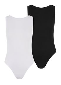 Urban Classics Damen Body "Urban Classics Damen Ladies Rib Tank Body 2-Pack", schwarz-weiß, Gr. M, 95% Baumwolle, 5% Elasthan, Bodies
