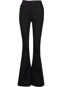 2Y STUDIOS Damen Bequeme Jeans "2Y Studios 2Y Elvi Flared Slim Jeans", schwarz, casual, Gr. 24, unifarben, 100% Baumwolle, Jeans