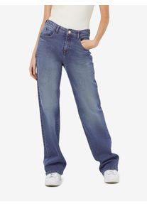 Noisy may Damen Weite Jeans "NMYOLANDA NW WIDE JEANS AZ308MB FWD NOOS", blau, modisch, Gr. 27, unifarben, Denim/Jeans, Obermaterial: 99% Baumwolle,