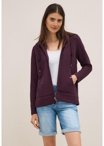 Cecil Damen Sweatjacke, rot, casual, Gr. XS, unifarben, Web, Sweatware, 73% Baumwolle, 19% Polyester, 7% Viskose, 1% Elasthan, Sweatjacken, mit