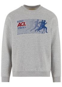 Herren Rundhalspullover "Another Cotton Lab Athletics Oversized Sweatshirt", grau, casual, Gr. S, ANOTHER COTTON LAB, mehrfarbig, 52% Baumwolle, 48%
