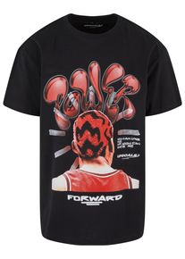Herren T-Shirt "Upscale by Mister Tee Herren Power Foward 2.0 Oversize Tee", schwarz, casual, Gr. L, UPSCALE BY MISTER TEE, bedruckt, 100% Baumwolle,