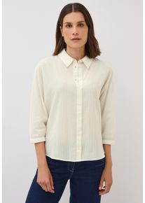 Cecil Damen Hemdbluse, weiß, casual, Gr. XXL, unifarben, Web, 100% Baumwolle, Blusen