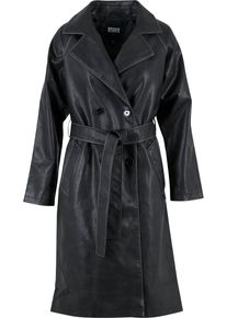 Urban Classics Damen Winterjacke "Urban Classics Ladies Vintage Trenchcoat", schwarz, casual, Gr. XL, unifarben, 100% Polyester, Jacken