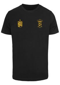 MisterTee Herren T-Shirt "MisterTee Espana Trikot Tee", schwarz, casual, Gr. XL, bedruckt, 100% Baumwolle, Shirts