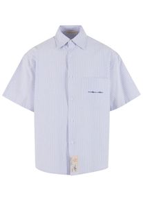 Herren Langarmhemd "Another Cotton Lab Oversized Short Sleeve Shirt", blau, Gr. XS, ANOTHER COTTON LAB, unifarben, 70% Baumwolle, 30% Polyester,