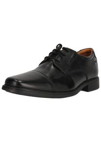 Clarks Herren Schnürschuh "Tilden", Gr. 45, schwarz, Leder, elegant, Schuhe, im klassischen Design