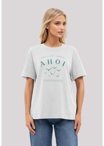 F4NT4STIC Damen T-Shirt "Ahoi Möwe Knut und Jan", weiß, casual, Gr. L, Obermaterial: 100% Baumwolle, Shirts, Osteee Kollektion, Urlaub, Ahoi Moin