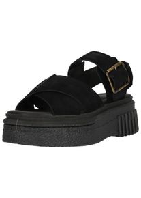 Clarks Damen Sandale "Evamar", Gr. 39, schwarz, Leder, casual, Schuhe, mit Komfort-Features
