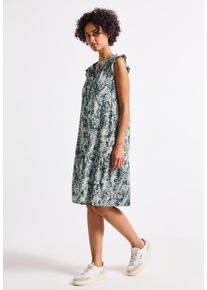 Street One Damen Sommerkleidarona blau, casual, Gr. 36, bedruckt, Stoff, 100% Viskose, Kleider, mit Volant