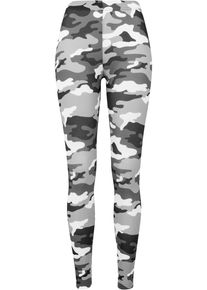 Urban Classics Damen Leggings "Urban Classics Damen Ladies Camo Leggings", weiß, Gr. L, 91% Polyester, 9% Elasthan, Hosen