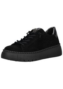 Gabor Damen Plateausneaker "Gabor Sneaker Veloursleder/Textil", Gr. 36, schwarz, Veloursleder, Textil, casual, Schuhe