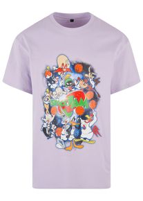 Herren T-Shirt "Upscale by Mister Tee Herren Space Jam Teamwork Oversize Tee", lila, casual, Gr. S, UPSCALE BY MISTER TEE, bedruckt, 100% Baumwolle,