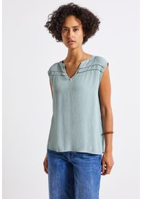 Street One Damen Blusentoparona blau, casual, Gr. 36, unifarben, Stoff, 100% Viskose, Blusen, aus softer Viskose