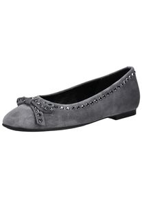 Gabor Damen Ballerina "Gabor Ballerinas Veloursleder", Gr. 38,5, grau, Veloursleder, casual, Schuhe