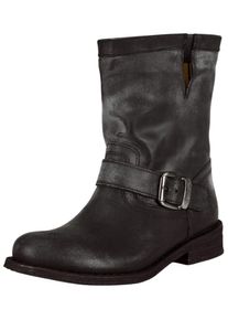 felmini Damen Bikerboots "felmini Stiefelette Leder", Gr. 42, schwarz, Leder, casual, Schuhe