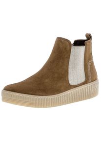 Gabor Damen Stiefelette "Gabor Stiefelette Veloursleder/Textil", Gr. 40, braun, Veloursleder, Textil, casual, Schuhe