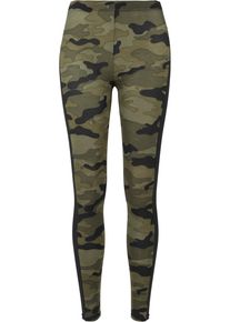 Urban Classics Damen Leggings "Urban Classics Damen Ladies Camo Stripe Leggings", grün, Gr. XS, 91% Polyester, 9% Elasthan, Hosen