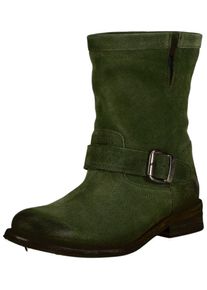 felmini Damen Bikerboots "felmini Stiefelette Leder", Gr. 38, grün, Leder, casual, Schuhe