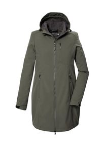 Killtec Damen Softshellparka "KOS 370 WMN SFTSHLL PRK", grün, sportlich, Gr. 36, Oberstoff: Oberseite: 90% Polyester, 10% Elasthan, Rückseite: 100%