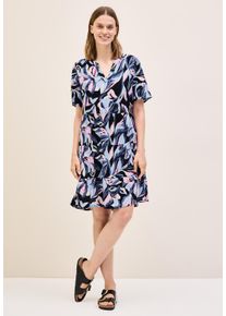 Cecil Damen Sommerkleidurban dunkelblau, casual, Gr. M, bedruckt, Stoff, 100% Viskose, Kleider, mit allover Blumenprint