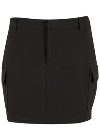 Urban Classics Damen Sommerrock "Urban Classics Ladies Short Patched Pocket Skirt", schwarz, Gr. M, unifarben, 75% Polyester, 19% Viskose, 6%