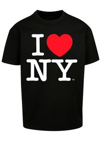 Merchcode Herren T-Shirt "Merchcode Herren I Love NY Oversize Tee", schwarz, casual, Gr. M, bedruckt, 100% Baumwolle, Shirts