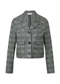 comma, COMMA Damen Jackenblazer, grau, casual, Gr. 44, gemustert, Web, Obermaterial: 53% Viskose, 45% Polyester, 2% Elasthan, Blazer, mit Muster