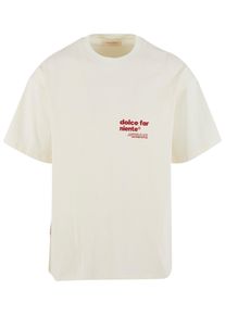 Herren T-Shirt "Another Cotton Lab Leisure Club Oversized Tshirt", weiß, casual, Gr. S, ANOTHER COTTON LAB, bedruckt, 100% Baumwolle, Shirts