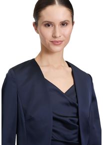 Vera Mont Damen Bolerojacke "Vera Mont Bolero-Jacke mit Kellerfalten", blau, elegant, Gr. 48, Satin, Obermaterial: 96% Polyester, 4% Elasthan., Jacken