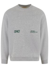Herren Rundhalspullover "Another Cotton Lab SAC Oversized Sweatshirt", grau, casual, Gr. L, ANOTHER COTTON LAB, mehrfarbig, 100% Baumwolle, Pullover