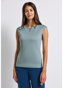 Street One Damen T-Shirtarona blau, casual, Gr. 42, unifarben, Web, Stoff, 50% Baumwolle, 50% Modal, Shirts, im soften Baumwoll-Mix