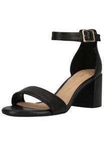 Clarks Damen Sandale "Ezoria Mae", Gr. 39,5, schwarz, Leder, elegant, Schuhe, mit raffinierter ausgestellter Ferse